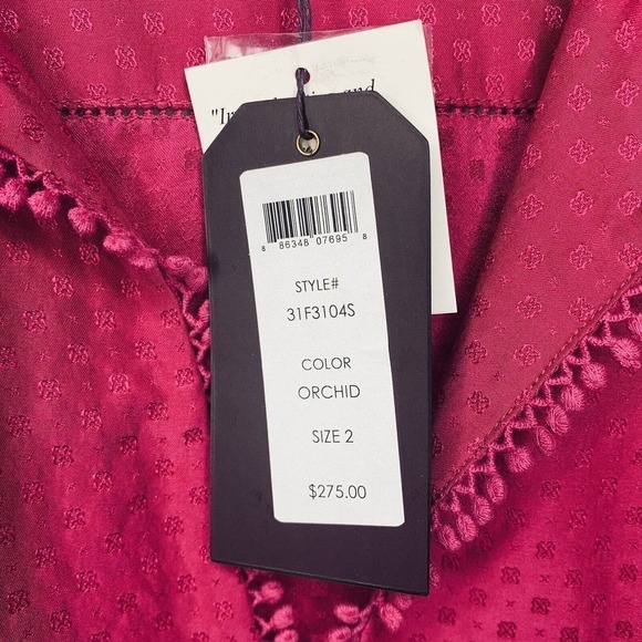 Marchesa Voyage Silk Long Sleeve Button Up Blouse Womens Size 2 NWT $275 - Picture 4 of 13